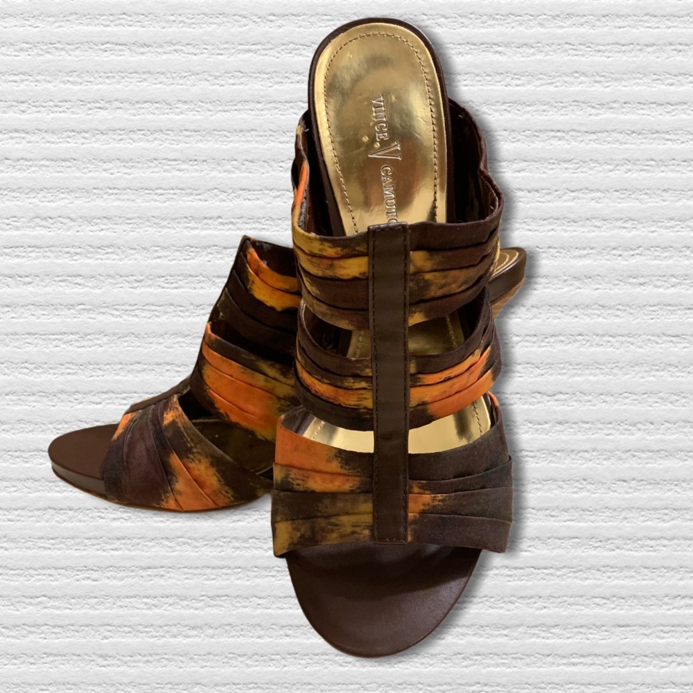 Vince Camuto Leather Heeled Sandals - 9.5 - Picture 1 of 10